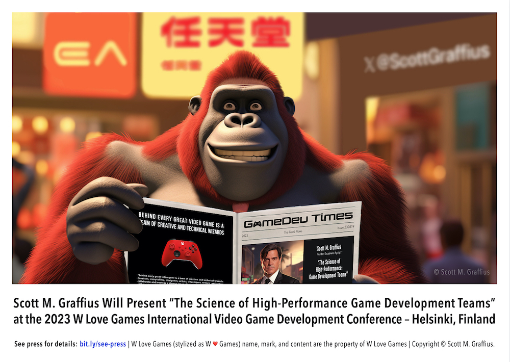 Scott M Graffius Speaking at W Love Games 2023 Conference - Donkey Kong custom style - v September 30 2023 - LR