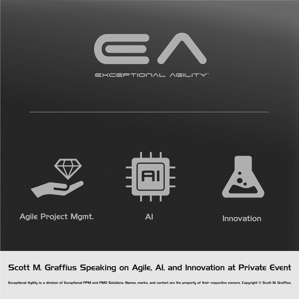 Scott M Graffius Speaking on Agile AI and Innovation at Private Event - EXC and EA - May 3 2024 - EA - LwRes